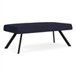 Willow Lounge Lobby Reception Waiting 2 Seat Bench / Black Steel / Navy Blue