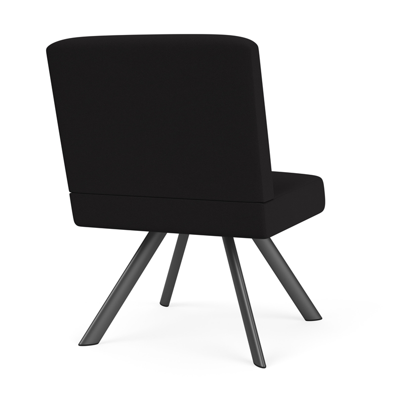 Willow Lounge Reception Waiting Armless Guest Chair / Charcoal Steel / Black