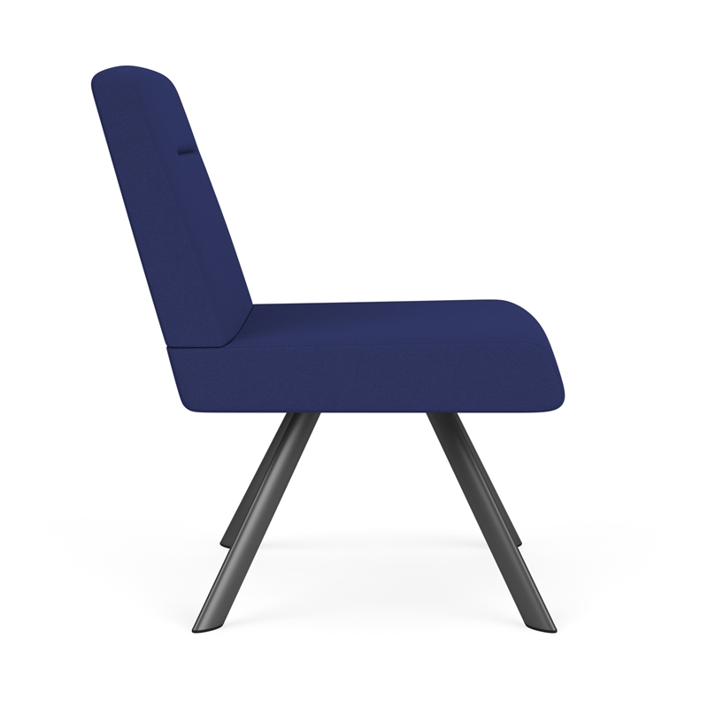 Willow Lounge Reception Waiting Armless Guest Chair / Charcoal Steel / Blue