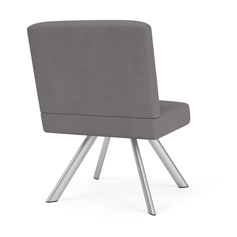 Willow Lounge Reception Waiting Armless Guest Chair / Silver Steel / Light Gray