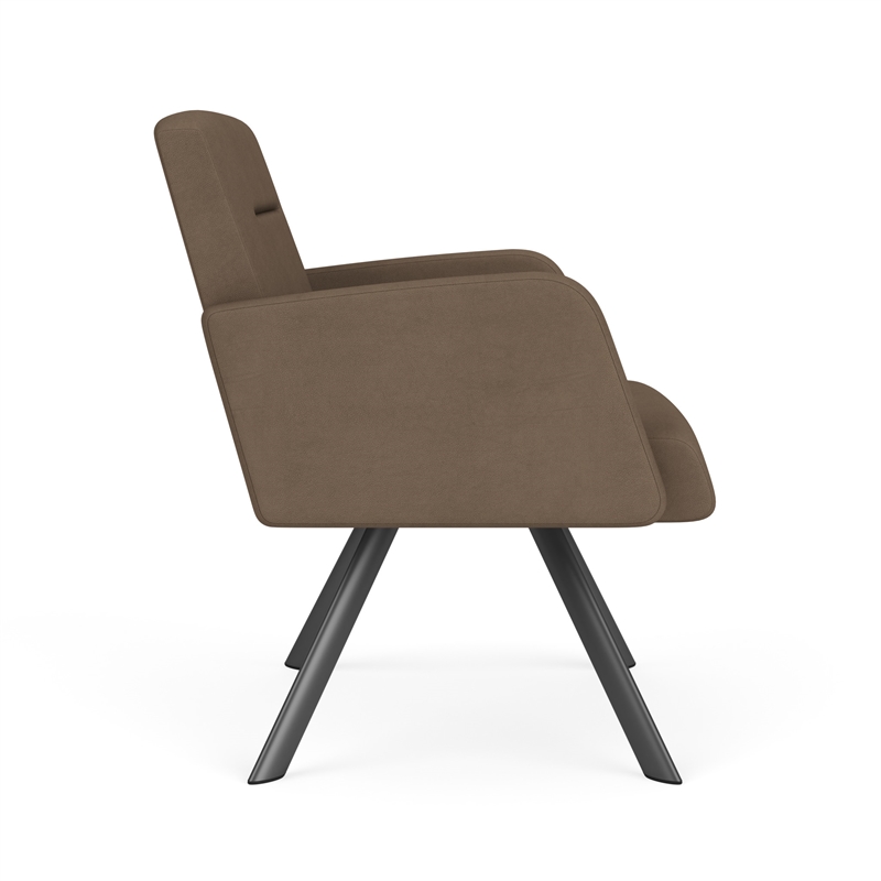 Willow Lounge Lobby Reception Waiting Bariatric Chair / Charcoal Steel / Brown
