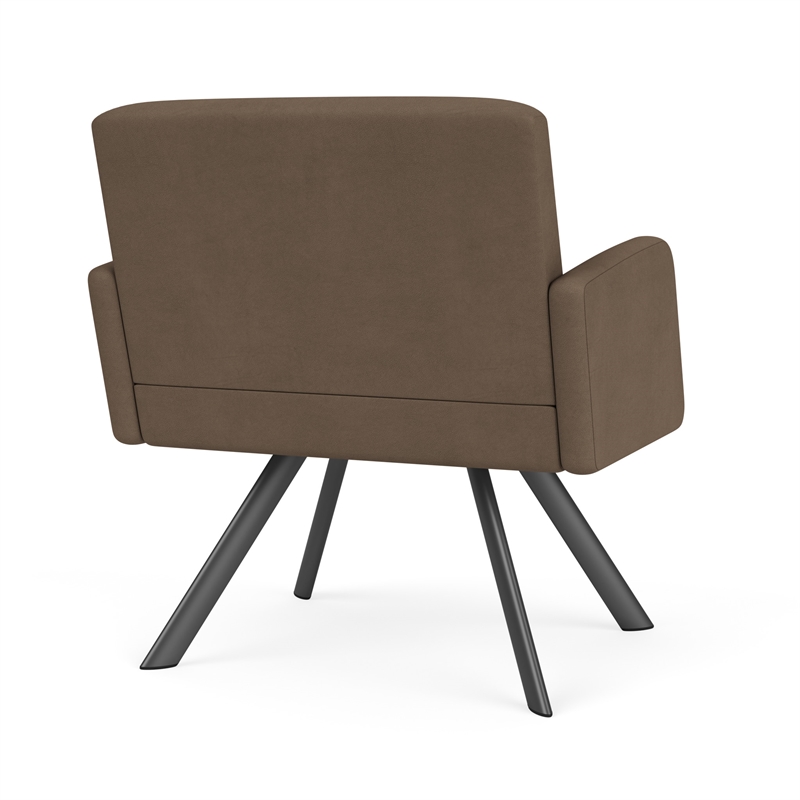 Willow Lounge Lobby Reception Waiting Bariatric Chair / Charcoal Steel / Brown