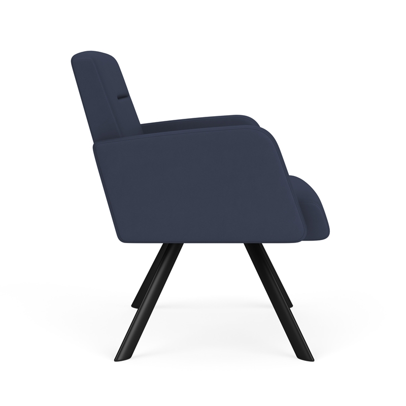 Willow Lounge Lobby Reception Waiting Bariatric Chair / Black Steel / Blue