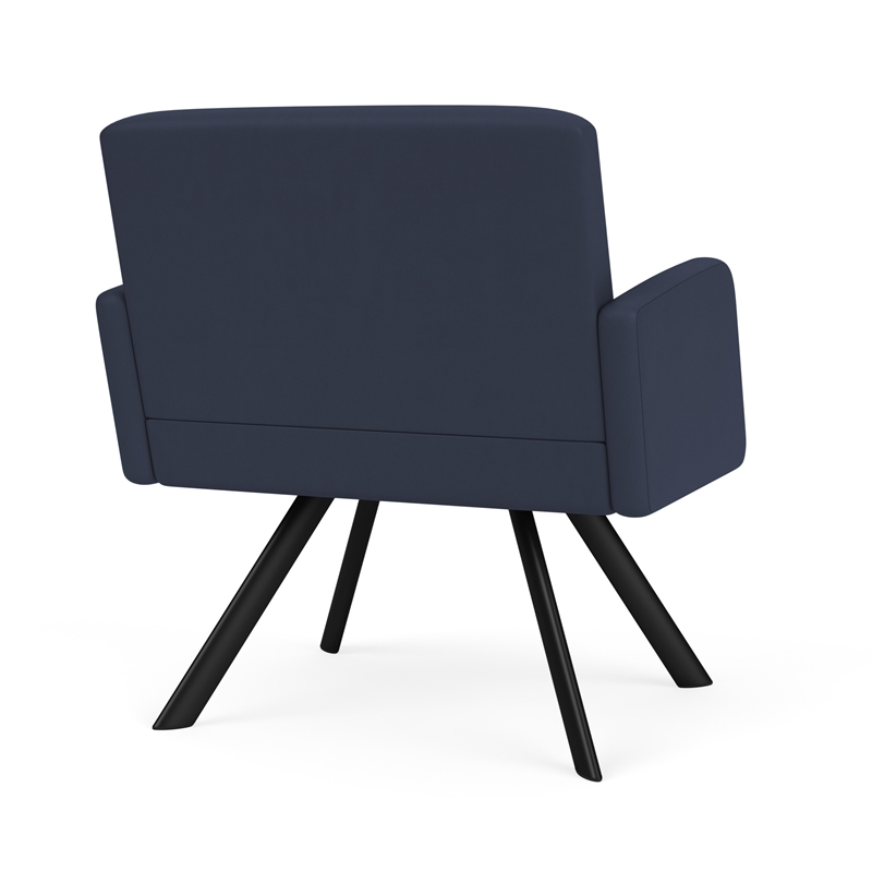 Willow Lounge Lobby Reception Waiting Bariatric Chair / Black Steel / Blue