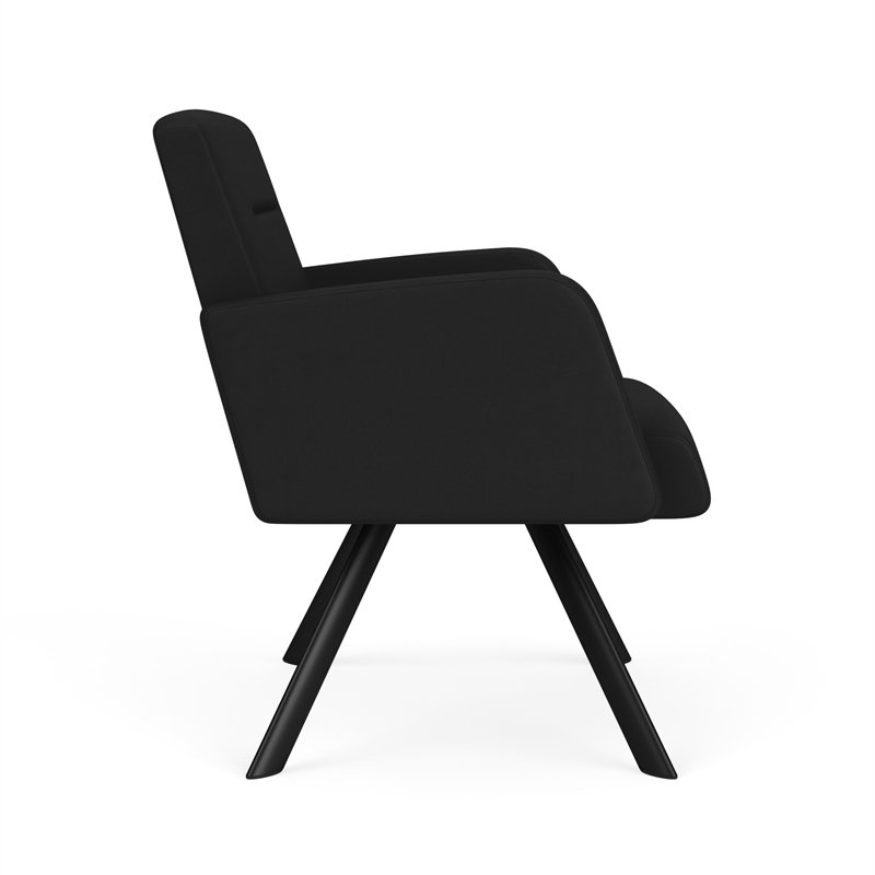 Willow Lounge Lobby Reception Waiting Bariatric Chair / Black Steel / Black