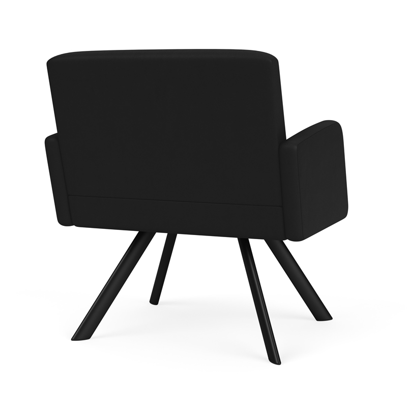 Willow Lounge Lobby Reception Waiting Bariatric Chair / Black Steel / Black