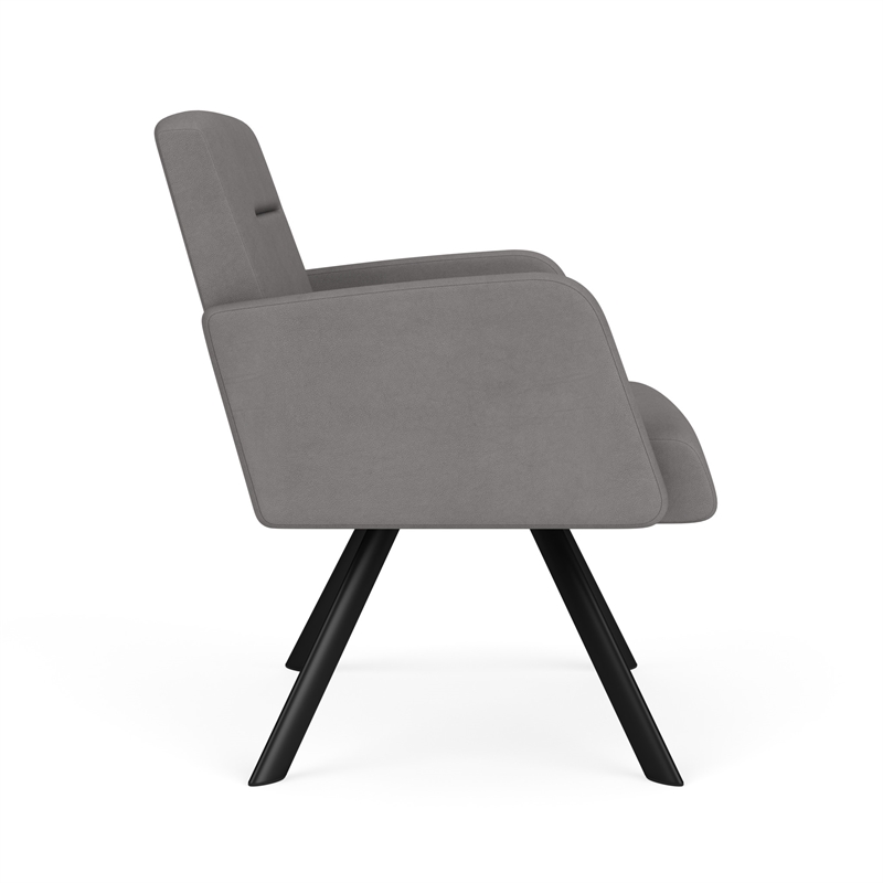 Willow Lounge Lobby Reception Waiting Bariatric Chair / Black Steel / Light Gray