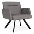 Willow Lounge Lobby Reception Waiting Bariatric Chair / Black Steel / Light Gray