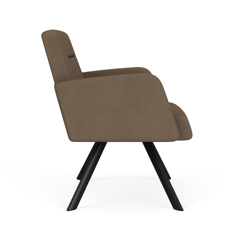 Willow Lounge Lobby Reception Waiting Bariatric Chair / Black Steel / Brown