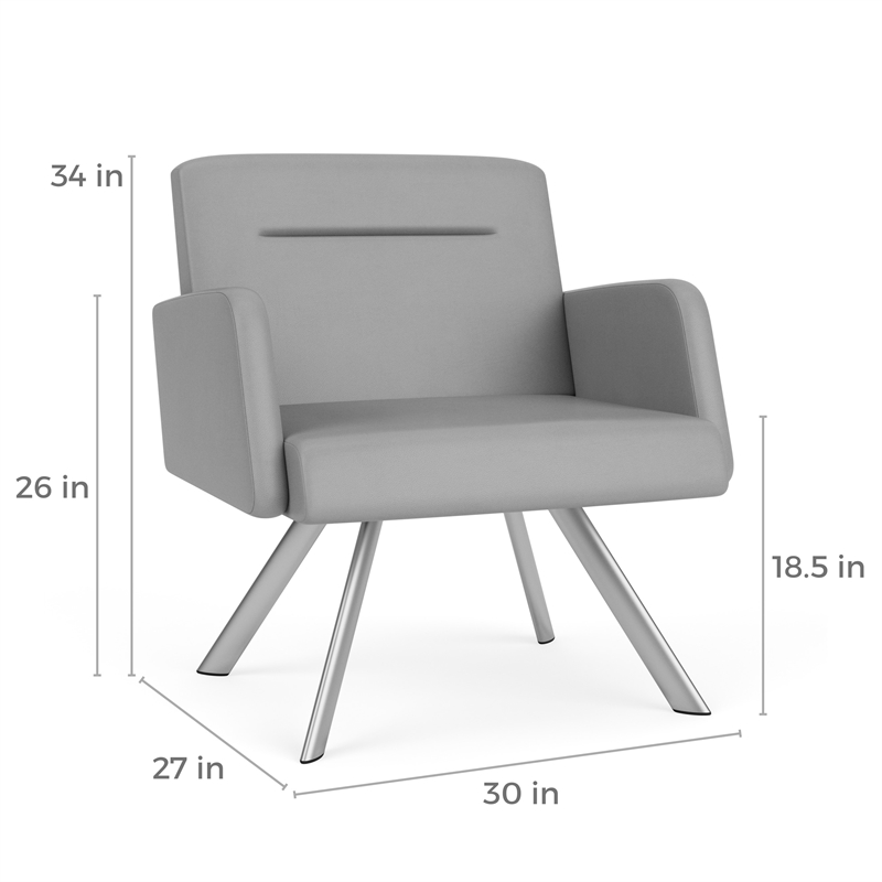 Willow Lounge Lobby Reception Waiting Bariatric Chair / Black Steel / Brown