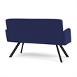 Willow Lounge Lobby Reception Waiting Room Loveseat / Black Steel / Blue