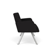 Willow Lounge Lobby Reception Waiting Room Loveseat / Silver Steel / Black