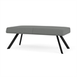 Willow Lounge Lobby Reception Waiting 2 Seat Bench / Black Steel / Light Gray