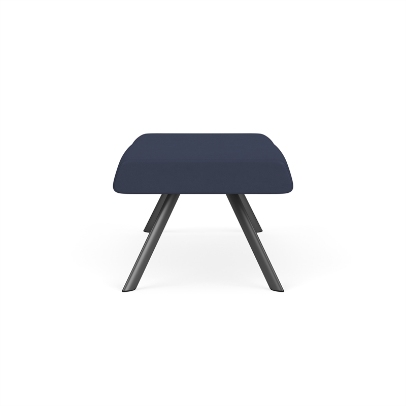 Willow Lounge Lobby Reception Waiting 2 Seat Bench / Charcoal Steel / Blue