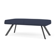 Willow Lounge Lobby Reception Waiting 2 Seat Bench / Charcoal Steel / Blue