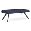 Willow Lounge Lobby Reception Waiting 2 Seat Bench / Charcoal Steel / Blue
