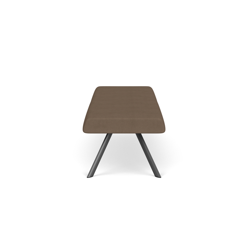 Willow Lounge Lobby Reception Waiting 3 Seat Bench / Charcoal Steel / Brown