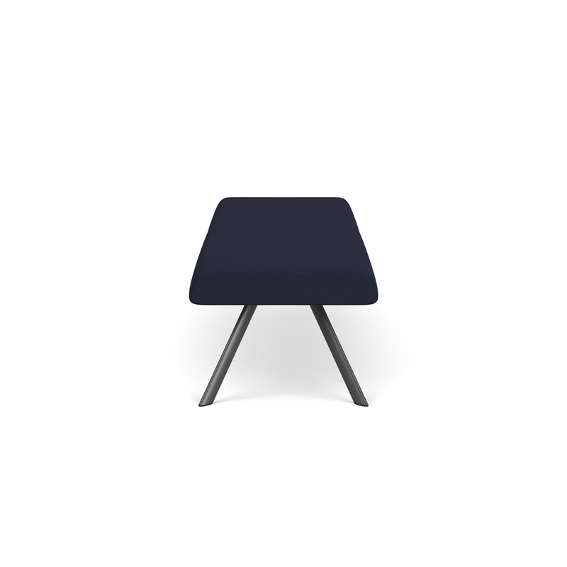 Willow Lounge Lobby Reception Waiting 3 Seat Bench / Charcoal Steel / Navy Blue