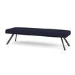 Willow Lounge Lobby Reception Waiting 3 Seat Bench / Charcoal Steel / Navy Blue