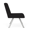 Willow Lounge Lobby Reception Waiting Armless Guest Chair / Silver Steel / Black