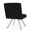 Willow Lounge Lobby Reception Waiting Armless Guest Chair / Silver Steel / Black