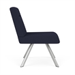 Willow Lounge Reception Waiting Armless Guest Chair / Silver Steel / Navy Blue