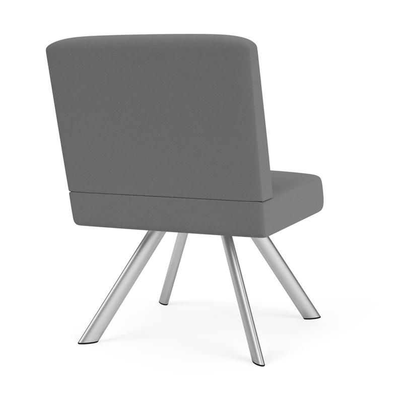 Willow Lounge Reception Waiting Armless Guest Chair / Silver Steel / Light Gray