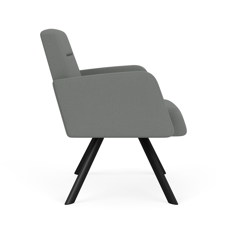 Willow Lounge Lobby Reception Waiting Bariatric Chair / Black Steel / Light Gray
