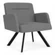 Willow Lounge Lobby Reception Waiting Bariatric Chair / Black Steel / Light Gray