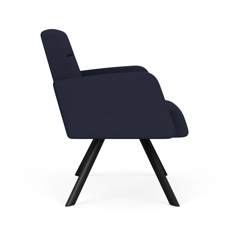 Willow Lounge Lobby Reception Waiting Bariatric Chair / Black Steel / Navy Blue