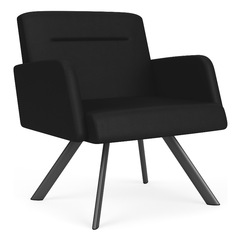 Willow Lounge Lobby Reception Waiting Bariatric Chair / Charcoal Steel / Black