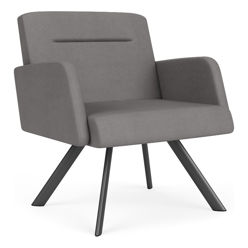 Willow Lounge Reception Waiting Bariatric Chair / Charcoal Steel / Light Gray