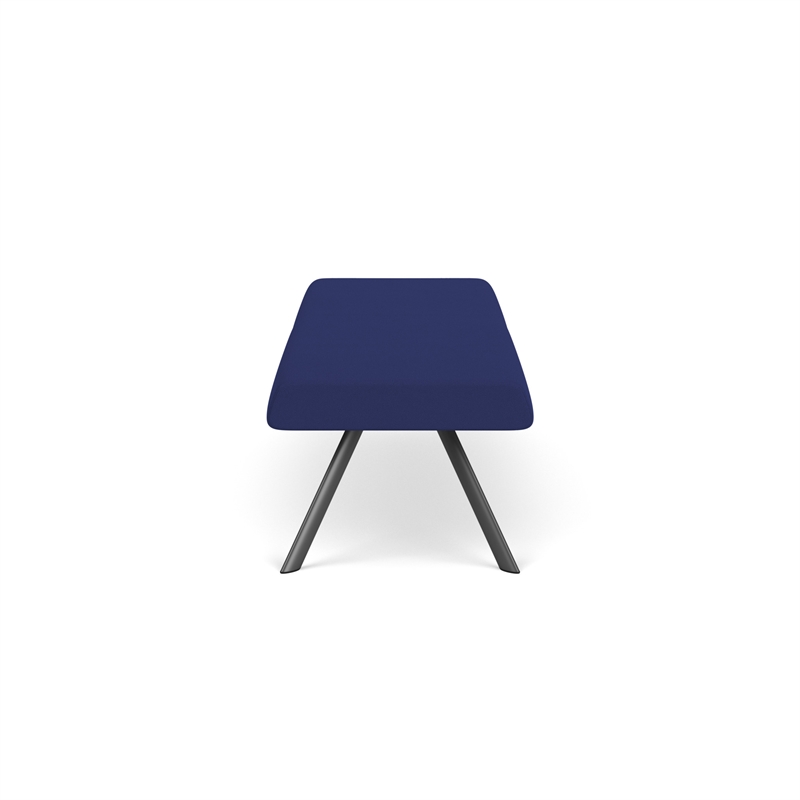 Willow Lounge Lobby Reception Waiting 3 Seat Bench / Charcoal Steel / Blue