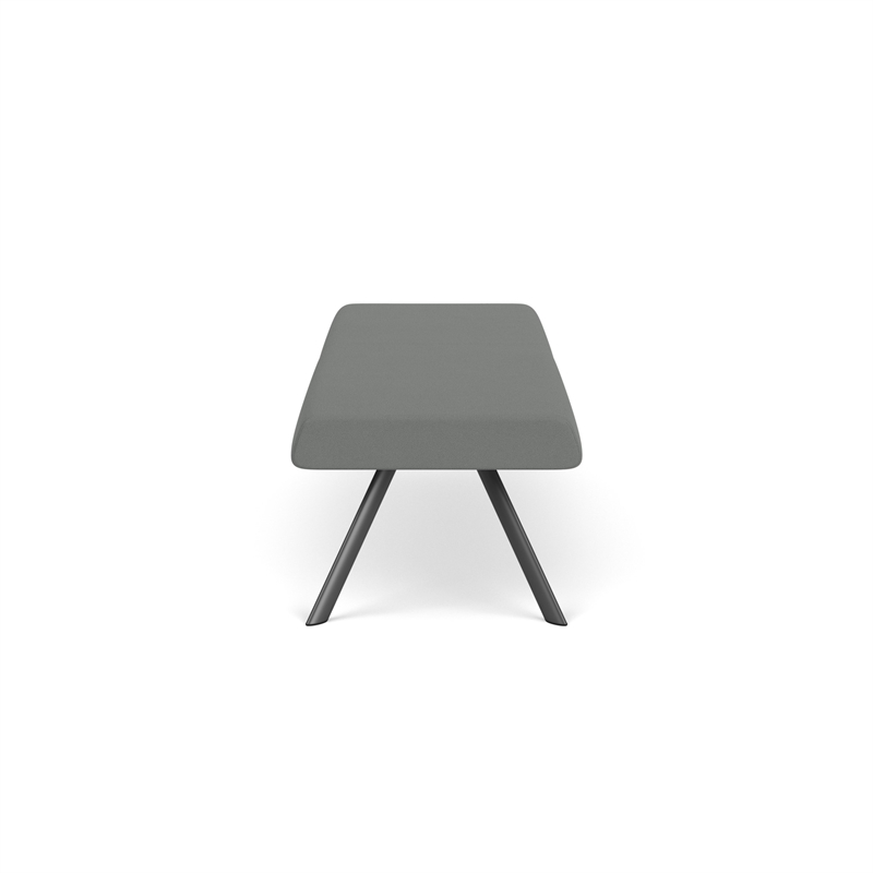 Willow Lounge Lobby Reception Waiting 3 Seat Bench / Charcoal Steel / Light Gray