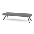 Willow Lounge Lobby Reception Waiting 3 Seat Bench / Charcoal Steel / Light Gray