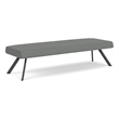 Willow Lounge Lobby Reception Waiting 3 Seat Bench / Charcoal Steel / Light Gray