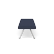 Willow Lounge Lobby Reception Waiting 3 Seat Bench / Silver Steel / Blue