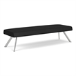 Willow Lounge Lobby Reception Waiting 3 Seat Bench / Silver Steel / Black