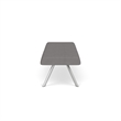 Willow Lounge Lobby Reception Waiting 3 Seat Bench / Silver Steel / Light Gray