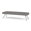 Willow Lounge Lobby Reception Waiting 3 Seat Bench / Silver Steel / Light Gray