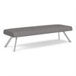 Willow Lounge Lobby Reception Waiting 3 Seat Bench / Silver Steel / Light Gray