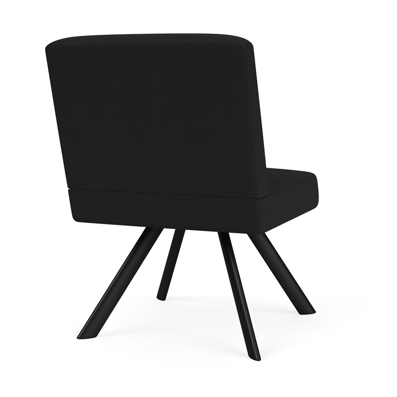 Willow Lounge Lobby Reception Waiting Armless Guest Chair / Black Steel / Black