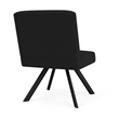 Willow Lounge Lobby Reception Waiting Armless Guest Chair / Black Steel / Black