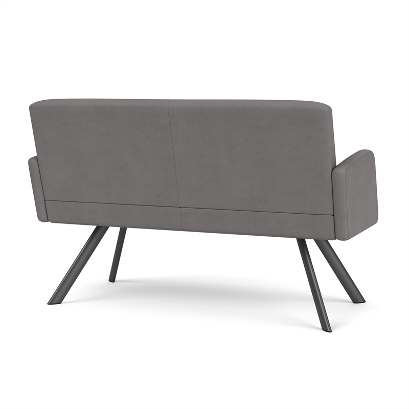 Willow Lounge Lobby Reception Waiting Loveseat / Charcoal Steel / Light Gray