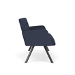 Willow Lounge Lobby Reception Waiting Loveseat / Charcoal Steel / Blue