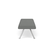 Willow Lounge Lobby Reception Waiting 3 Seat Bench / Silver Steel / Light Gray