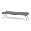 Willow Lounge Lobby Reception Waiting 3 Seat Bench / Silver Steel / Light Gray