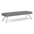 Willow Lounge Lobby Reception Waiting 3 Seat Bench / Silver Steel / Light Gray