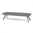 Willow Lounge Lobby Reception Waiting 3 Seat Bench / Charcoal Steel / Light Gray
