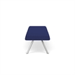 Willow Lounge Lobby Reception Waiting 3 Seat Bench / Silver Steel / Blue